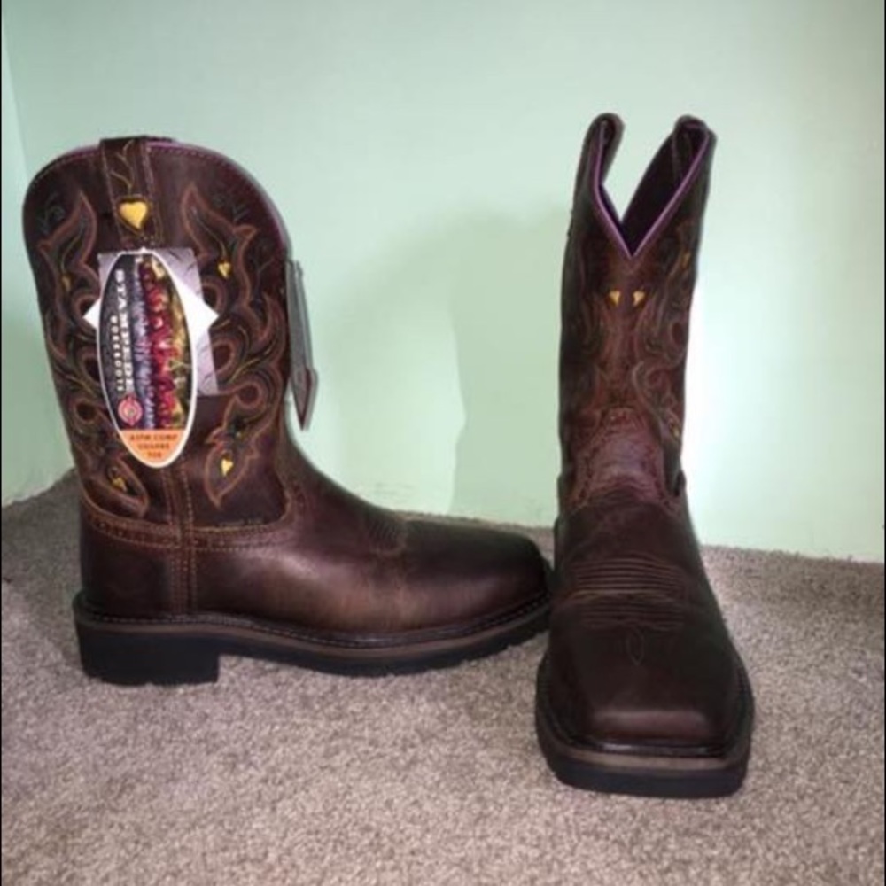 Justin steel toe cowgirl boots
